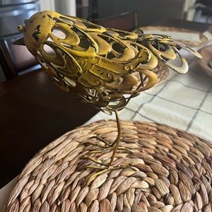 Cute rustic metal mustard bird
